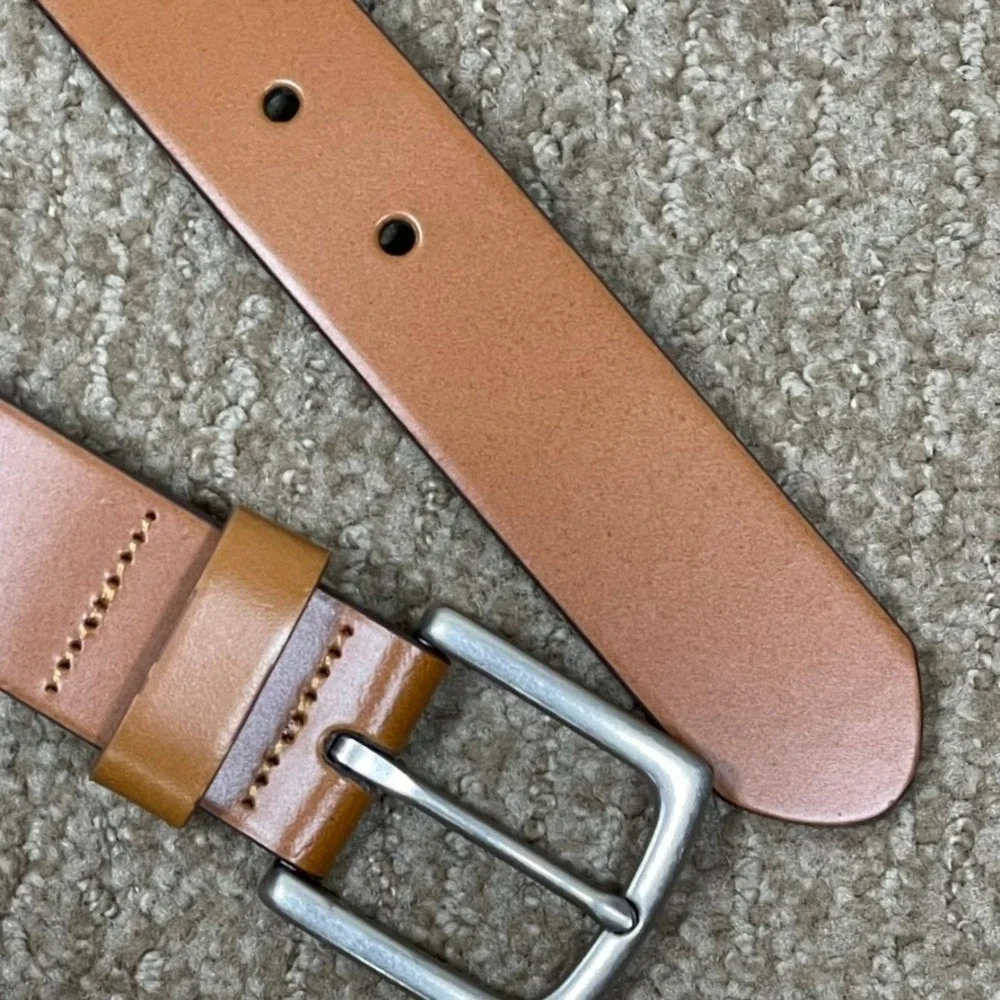 Gap‎ Classic Trouser Belt Mens 42 Cognac Orange Bonded Leather Preppy Academia